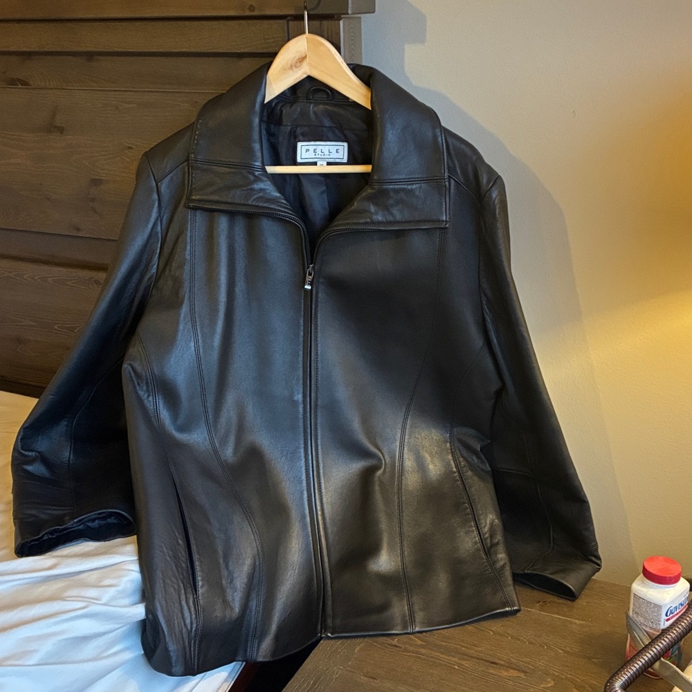 Wilson leather Pelle studio Unisex  black jacket size 2X